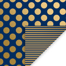 B2615D Navy Gold Dot & Stripe(BB2615D)