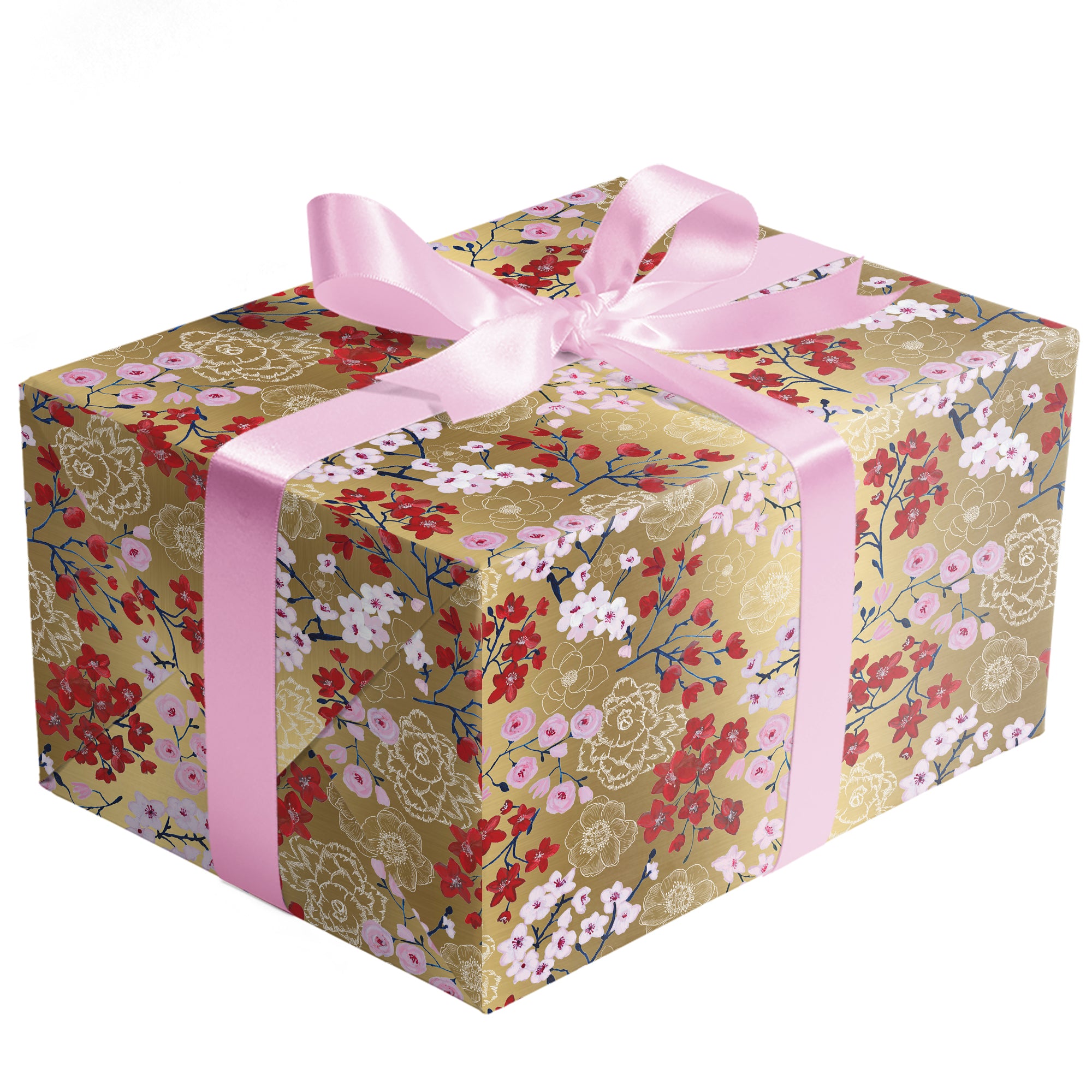 Drifting Blossoms Floral Gift Wrap Roll 5 ft x 30 in (8 Count)