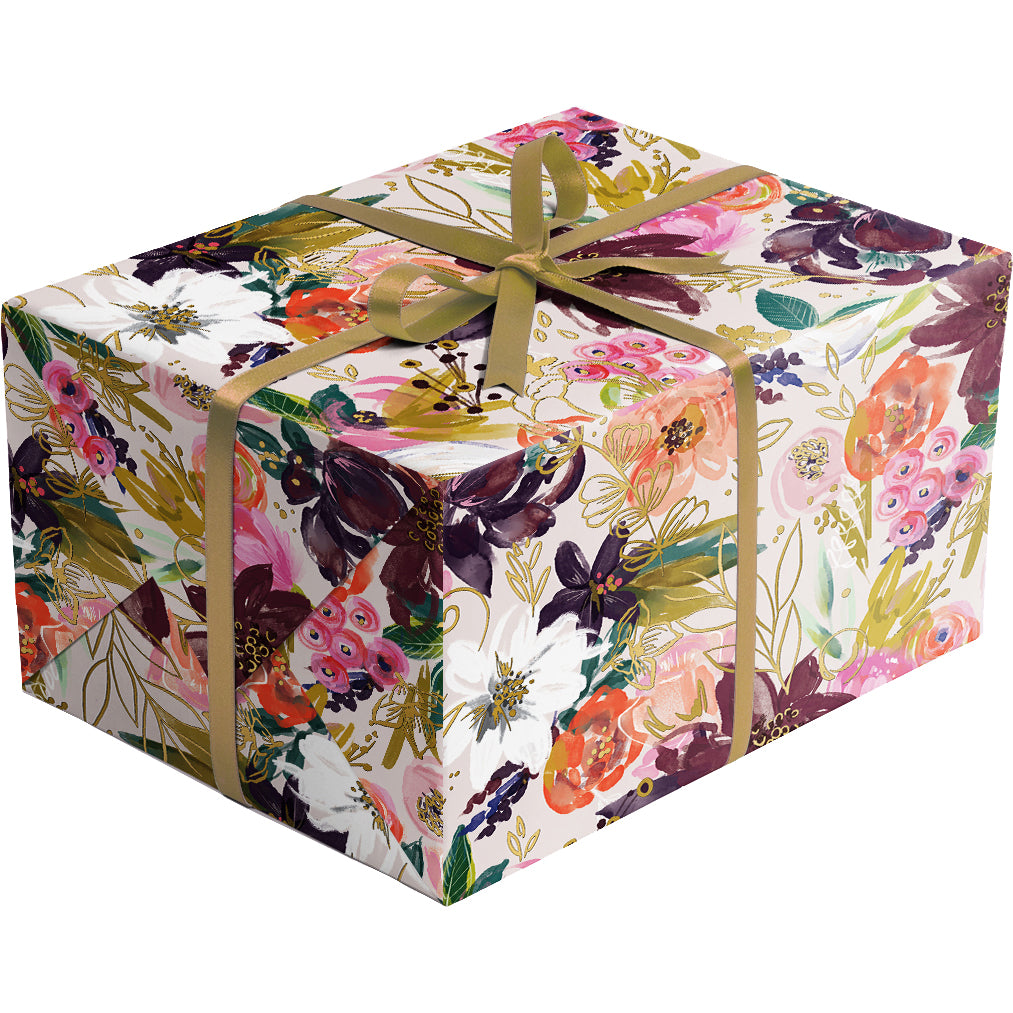 Two-Sided Rose Champagne Kraft Gift Wrap Full Ream 833 ft x 24 in